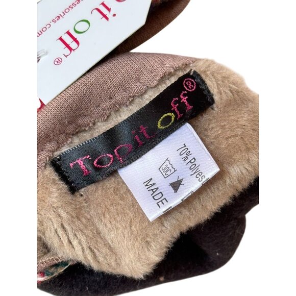 NWT Womens Plaid Touchscreen Gloves Button Embellishment Fleece Lining Top It Of - Picture 5 of 6